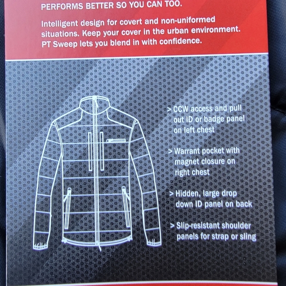 Propper Puff Jackets. Black. Zip closure with magnetic pocket closure. - Picture 5 of 6